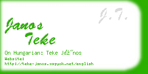 janos teke business card